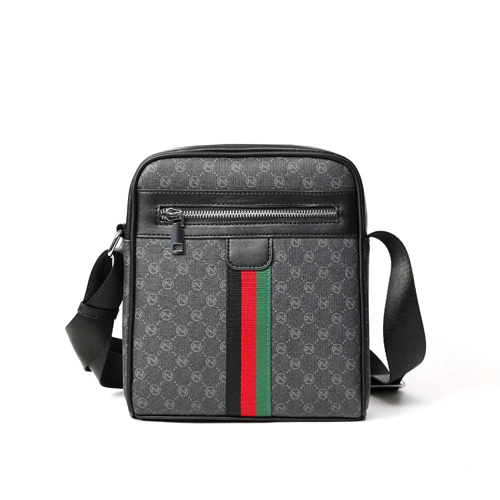 Luxury Design Men's Crossbody Bags Fashion Plaid Letter Printed Crossbody Bag Men Square Shoulder Bag Male Sling Messenger Bag