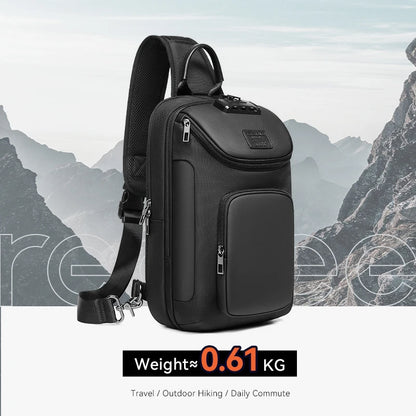 ReeYee N6 6L Sling Chest Bag, Combination Lock Security Crossbody Pack, Unique Design with Smart Organization Compartments