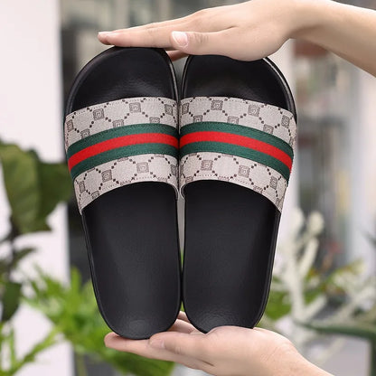 Plus Size Men's One Strap Slides, Fashion Outdoor Wear, Soft Bottom Non Slip Comfortable Casual Slippers