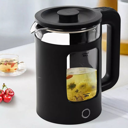 2L Electric Glass Kettle Fast Boiling Function Illuminated Blue LED Quiet Boiling Water Heater for Kitchen