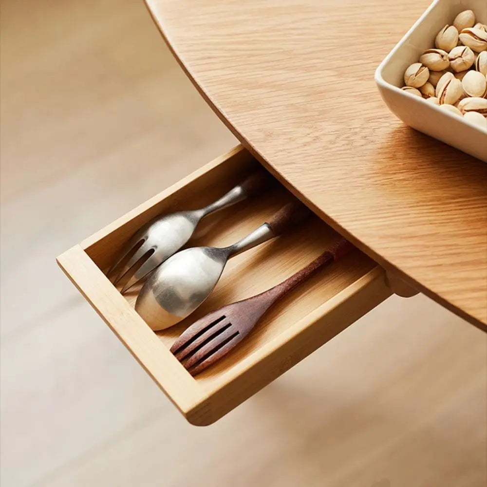 Saving Creative Under Desk Adhesive Natural Decoration Hidden Drawer Home Storage Wooden Storage Drawer Stationery Container