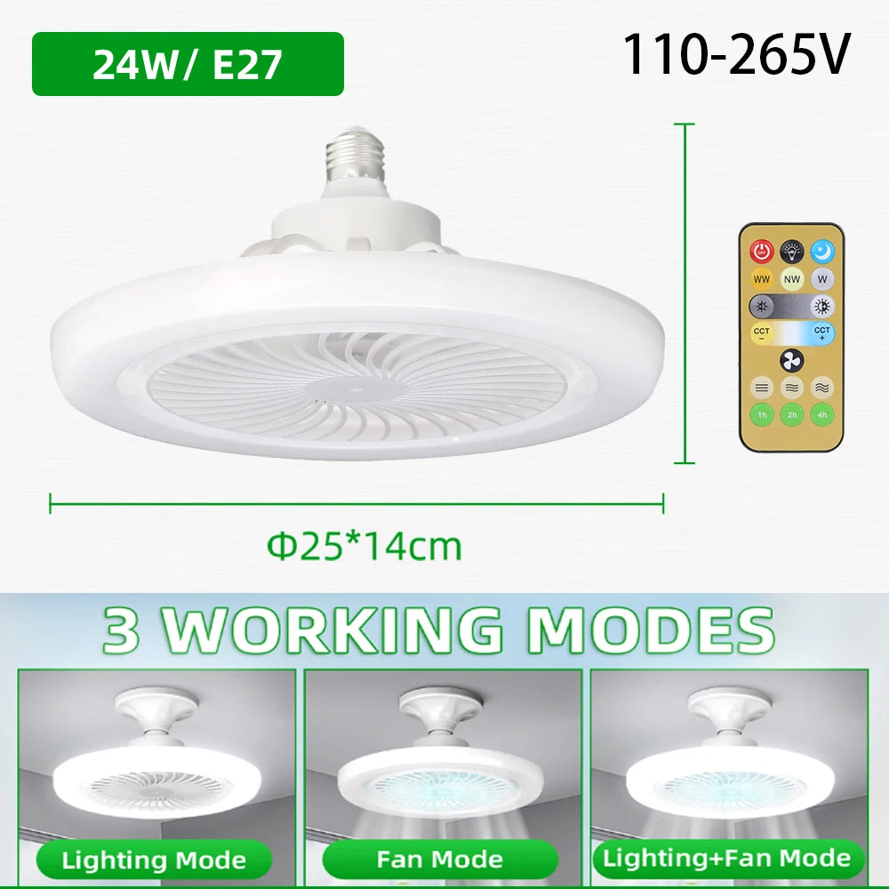 72W Ceiling Fan Ceiling Light 85-265V Ceiling Fans with Light and Remote 3 Colors Dimmable Ceiling Lamps for Living Room Bedroom