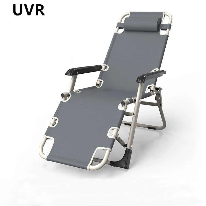 UVR Single Person Office Lunch Lounge Chair Outdoor Camping Foldable Portable Adjustable Backrest Comfortable Lounge Chair