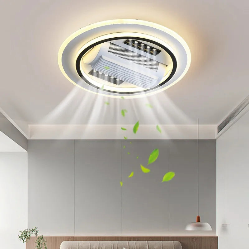 Summer living room bladeless silent fan light ceiling light modern minimalist lighting intelligent air conditioning