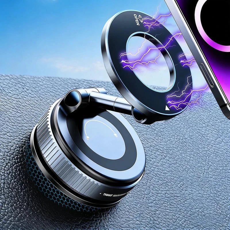 Folding Strong Magnet Magnetic Phone Holder 360° Rotation Desk Car Vacuum Suction Windshield Dashboard Mobile Holder