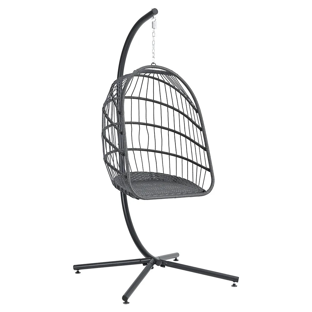 Woven hanging chair with stand and cushions hanging swing egg chair indoor outdoor patio garden leisure chair
