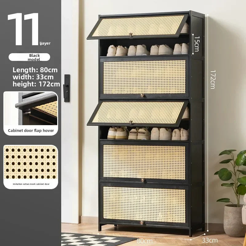 Shoe rack Multi-layer storage shelf Household simple door entry balcony Indoor large-capacity dust-proof shoe cabinet