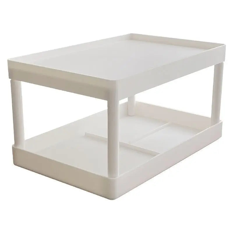 Versatile Double Layer Desktop Storage Rack Plastic Organizer for Bedroom Office Cosmetics Student Dormitory Small Items
