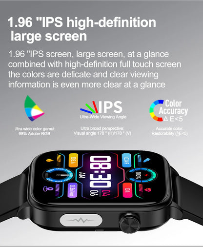 2025 New AI Diagnosis Blood Lipids Uric Acid Body composition Test Smart Watch For Men ECG+PPG Bluetooth Call Health Smartwatch