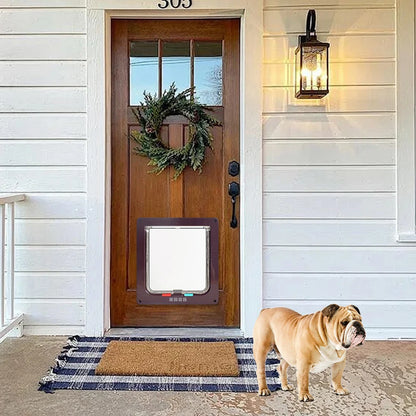 Cat Flap Door with 4 Way Security Lock Puppy Kitten Safety Pet Door ABS Plastic Small Pet Gate Pet Door and Sliding Door