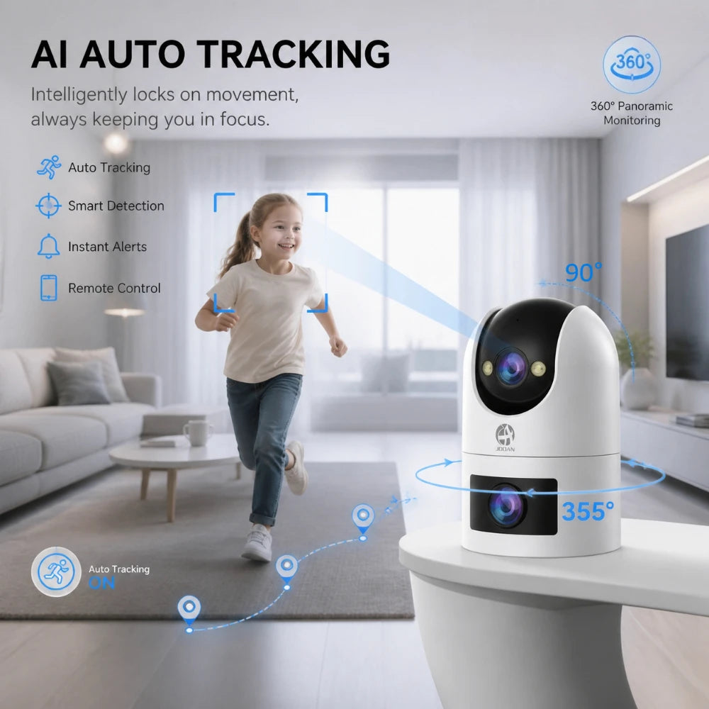 CAM720 8MP WiFi IP Camera Dual Lens Outdoor Surveillance Camera Auto Tracking Baby Monitor Night Vision 5X Zoom Indoor Cameras