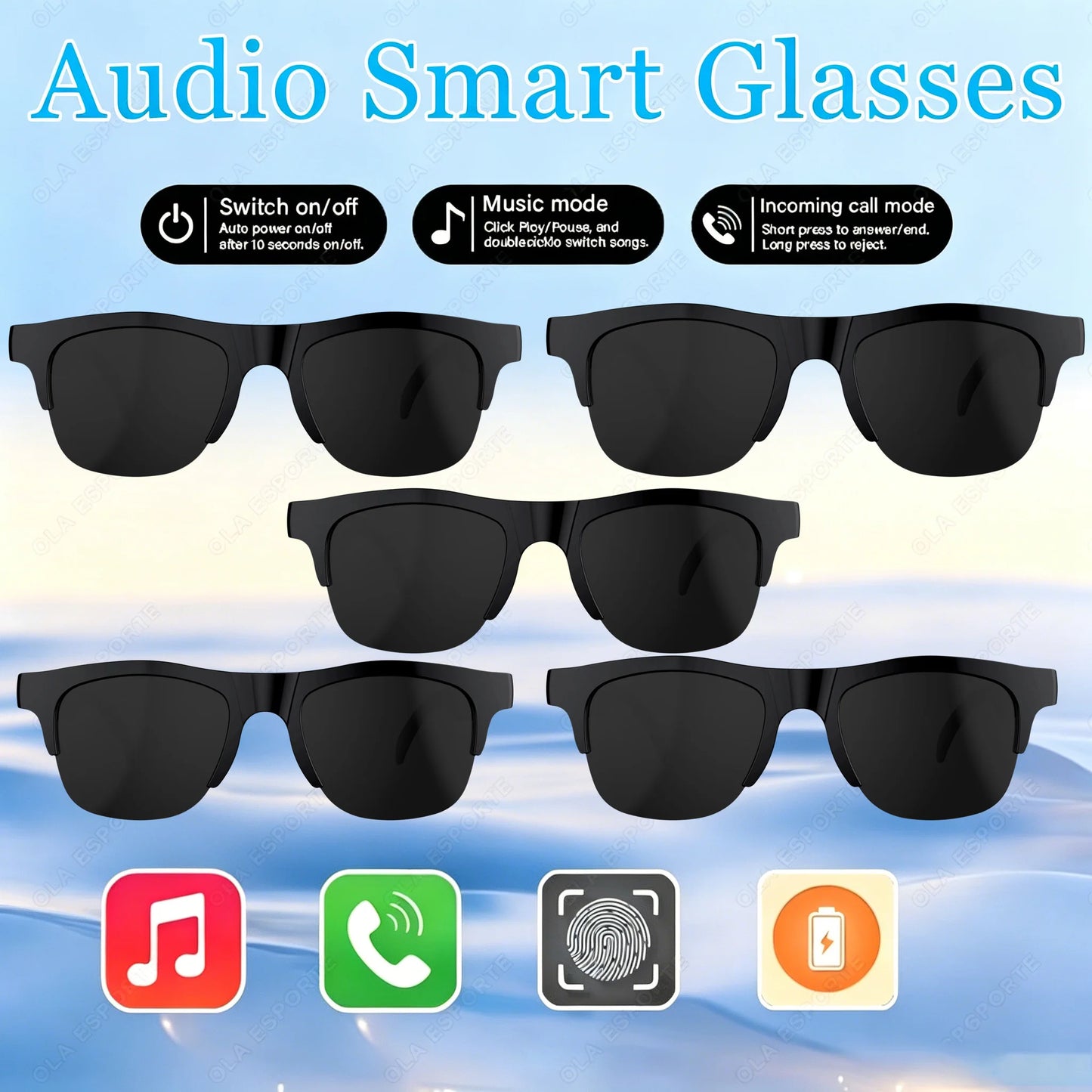 New 2026 Camera AI Smart Glasses Touch Control Photo Recording Translator Voice Assistant Music Wireless Bluetooth Sunglasses