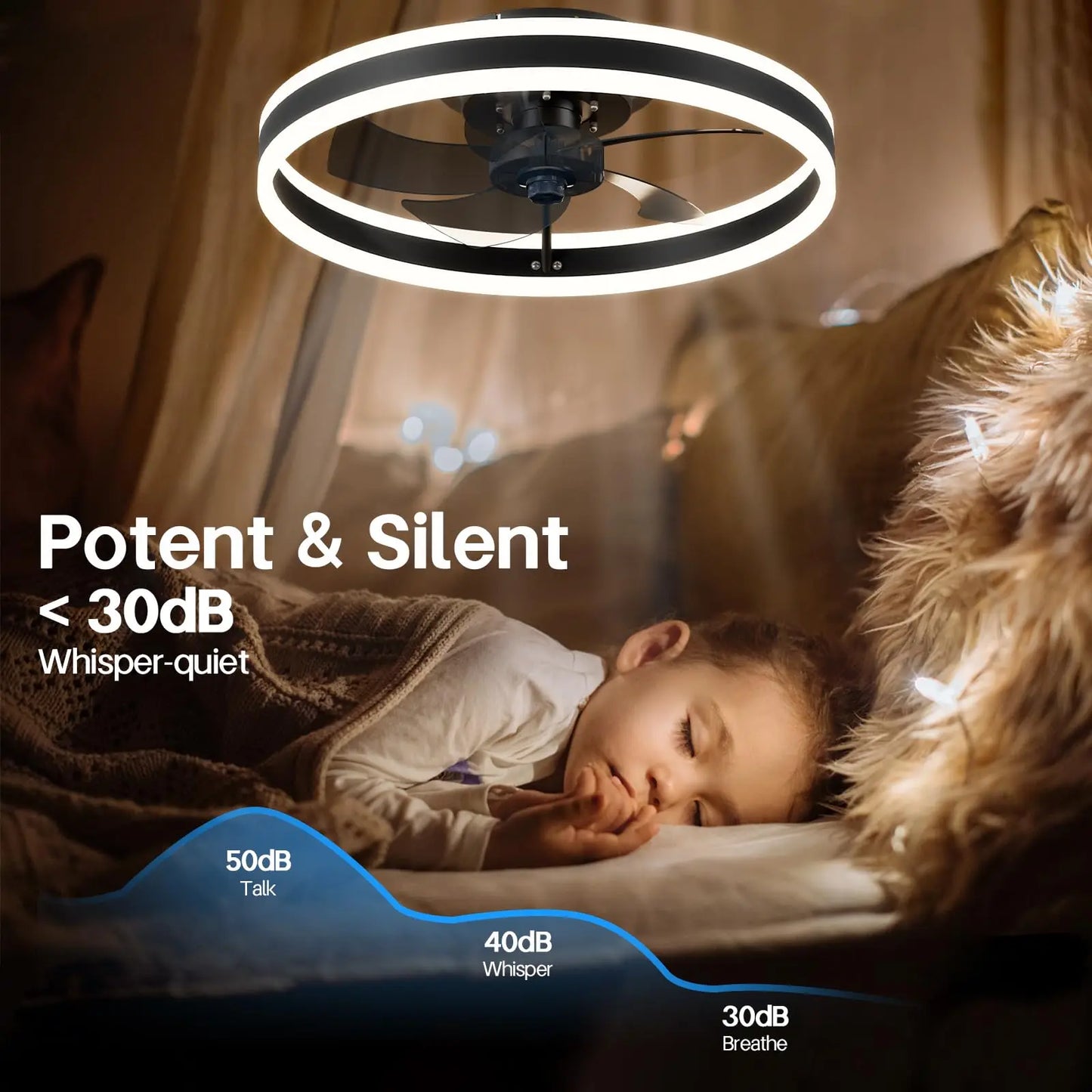 Modern Ceiling Fan (With Lighting) Silent LED Dimmable Ceiling Fan (With Remote Control) for Bedroom Study Dining Room,