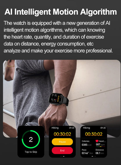 2025 New AI Diagnosis Blood Lipids Uric Acid Body composition Test Smart Watch For Men ECG+PPG Bluetooth Call Health Smartwatch