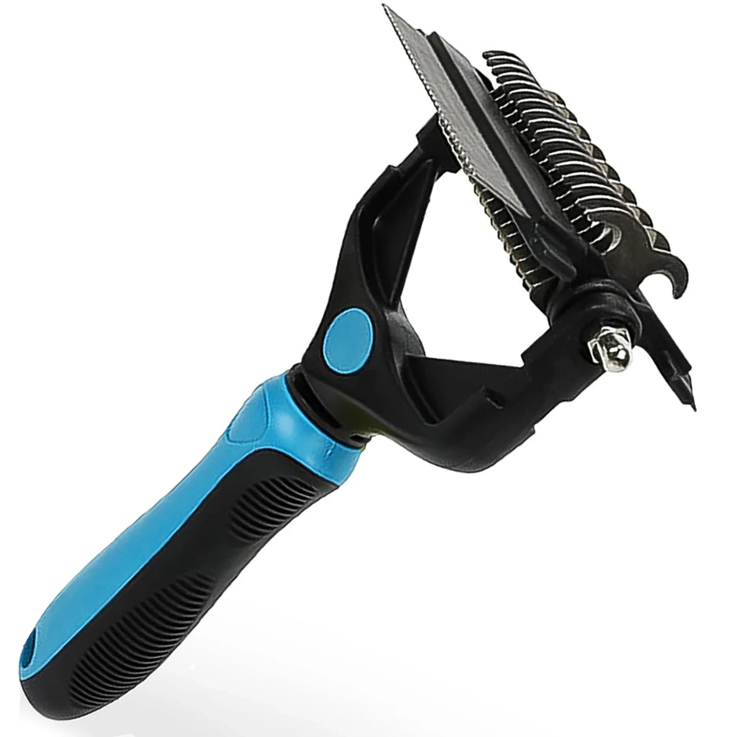 3 In 1 Dual Head Pet Deshedding Brush Fur Knot Cutter Comb Efficient Hair Remover Comfort Grip Grooming Tool For Dogs Cats