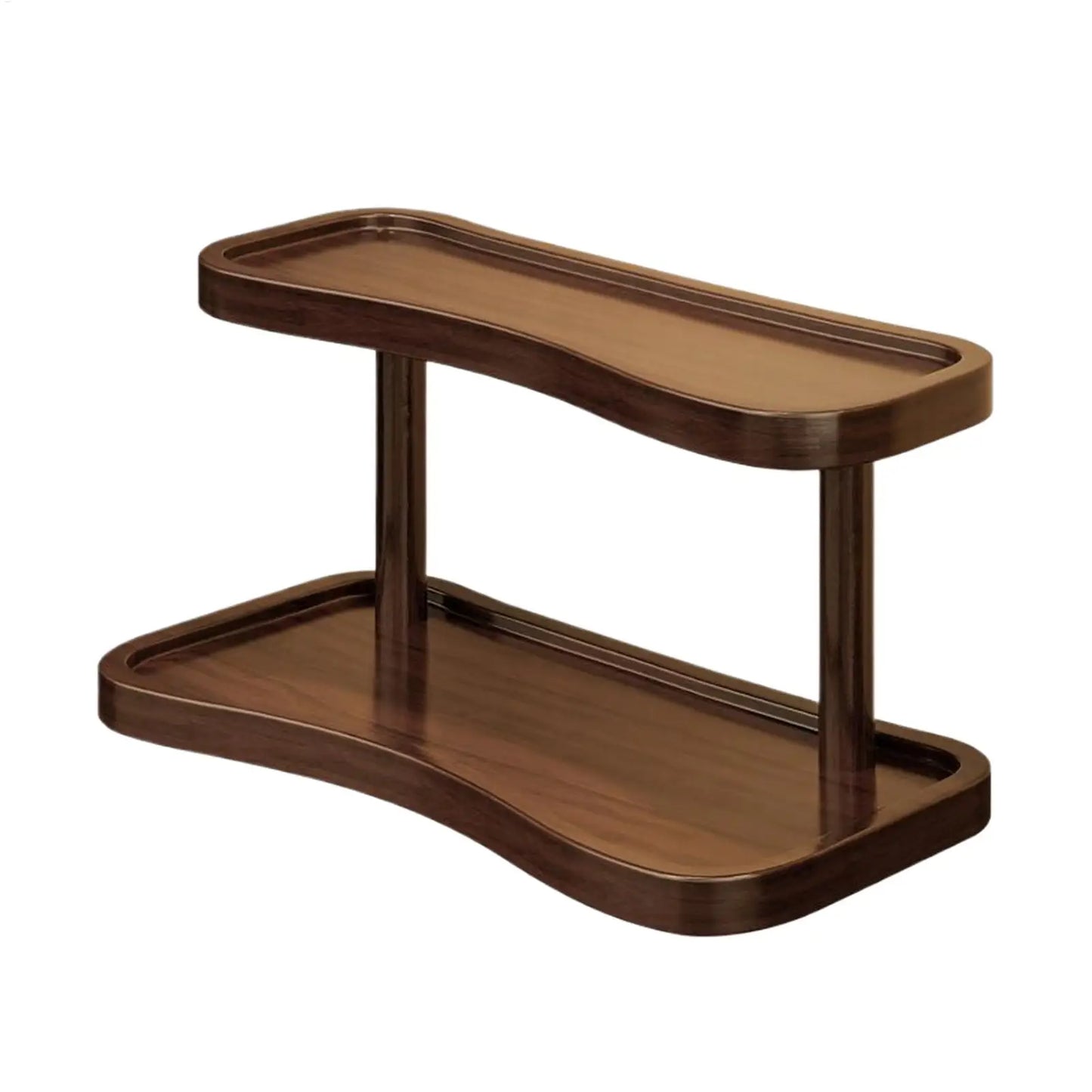 2-layer Desktop Shelf For Makeup 2-Tier Mug Holders Tabletop Tea Set Holder Wooden Perfume Display Organizer Storage Rack