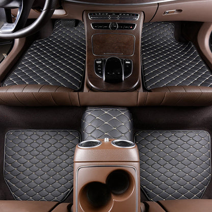 Universal 5Pcs Car Floor Mats PU Leather Waterproof Dust-Proof Auto Foot Pad Protector Pads Fashion Fits Sedans/SUVs/Trucks