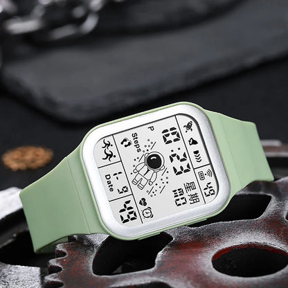 Fashion Digital Watch for Men Women Kids Spaceman Sweaterproof Sport Watches Multifunction Clock Student Electronic Wristwatch