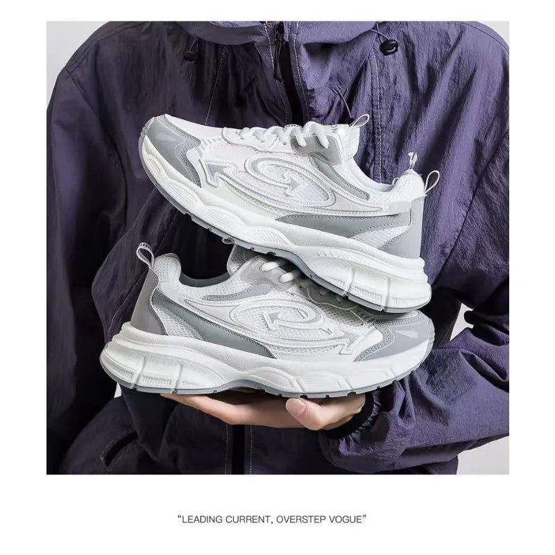 Retro unky Dad Shoes Men's Summer 2026 Thick Sole Hiking Sneakers Breathable Mesh Non-slip Casual Streetwear Footwear