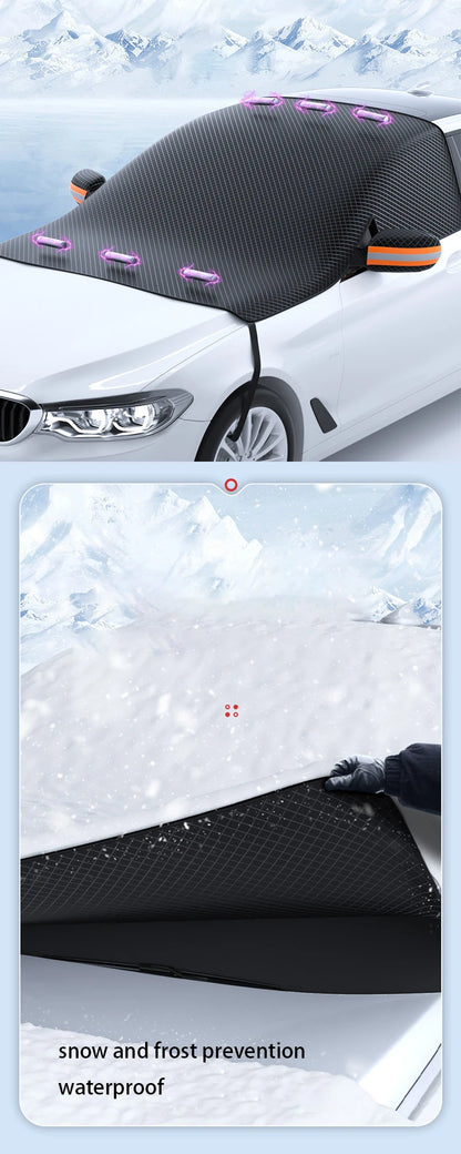 Magnetic Car Snow Cover Car Front Windscreen Cover Exterior Sunshade Snow Protection Snow Shield Half-Cover Windshield Cover