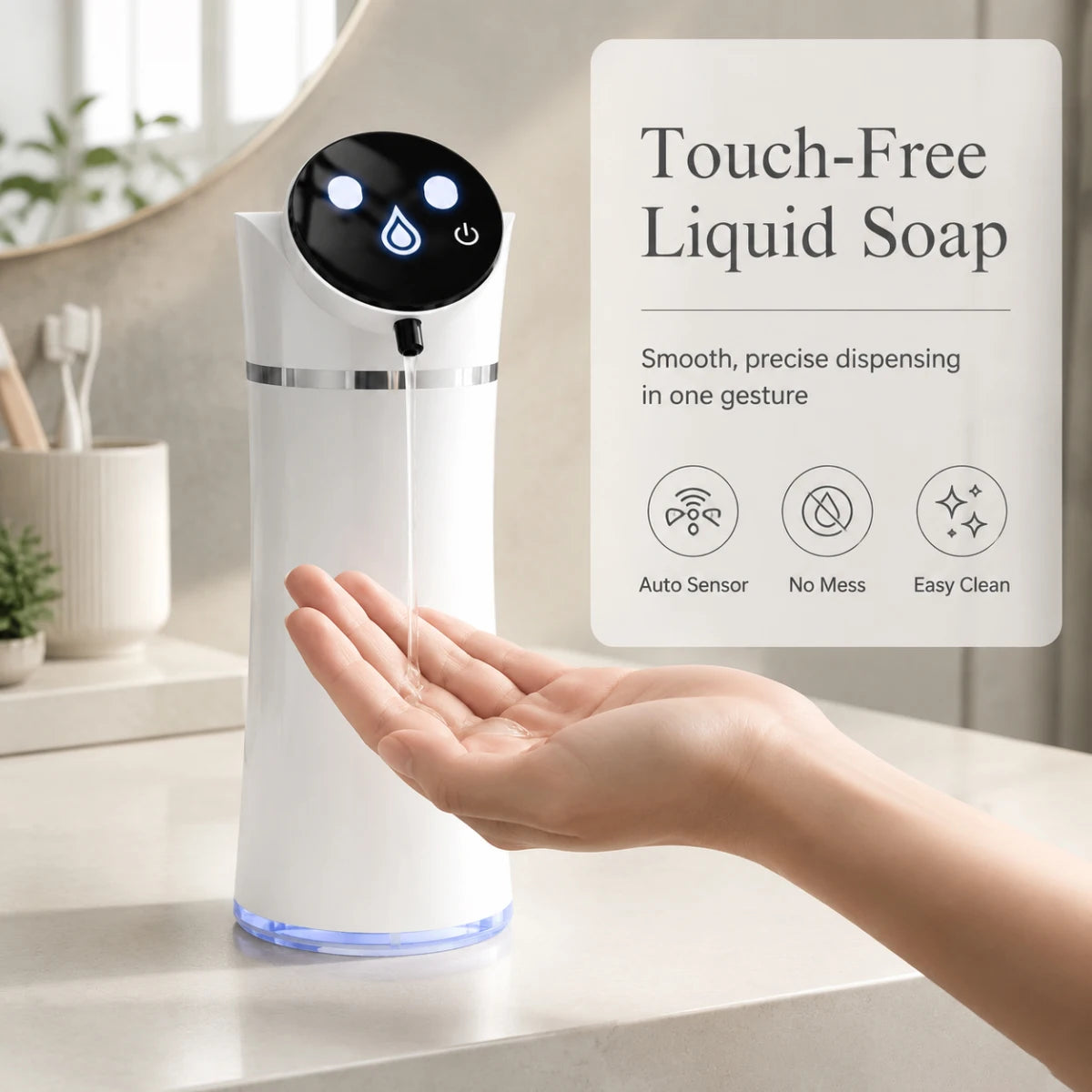 USB 3-speed adjustable rechargeable infrared automatic foaming hand sanitizer dispenser, touchless, suitable for bathroom and ki