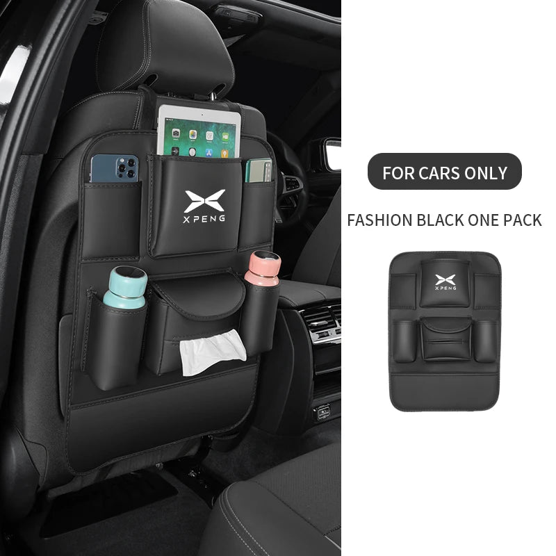 For XPeng P7 G6 G7 Car Seat Organizer Back Multi-pocket Storage Bag Rear Anti-wear Backrest Protection Anti-kick Pad Accessories
