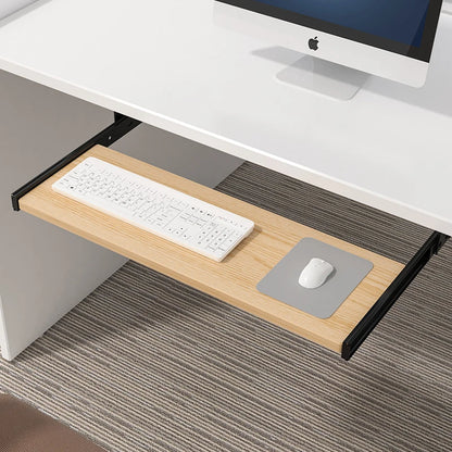 Under Desk Keyboard Tray Slide Rail Drawer with Height Adjustable Table Accessories Retractable Mouse Stand for PC Workstation