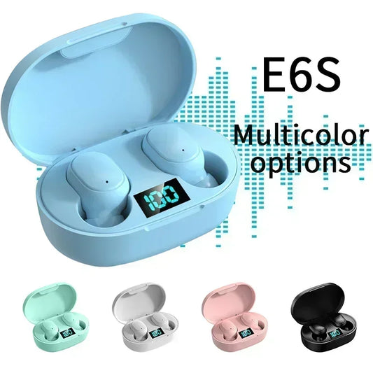 E6S Wireless Bluetooth Earphones TWS Bluetooth Headset Wireless Earbuds Noise Cancelling Earphones with Microphone Headphones