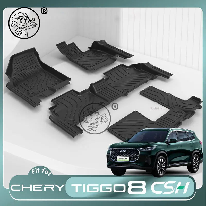 RHD For CHERY TIGGO 8 CSH 2025 2026 Car TPE Floor Mats Cargo Liners All Weather Floor Liners Trunk Mat Waterproof Pad
