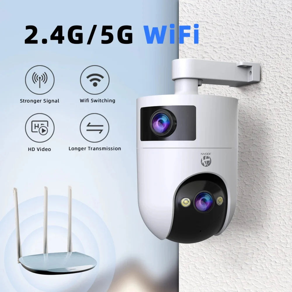 CAM720 8MP WiFi IP Camera Dual Lens Outdoor Surveillance Camera Auto Tracking Baby Monitor Night Vision 5X Zoom Indoor Cameras