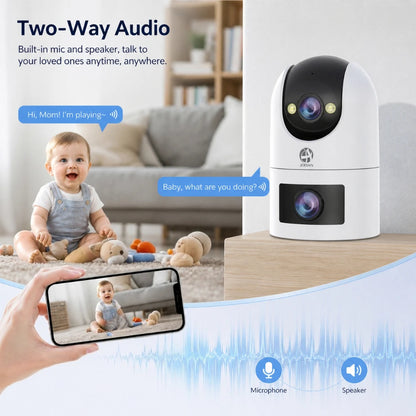 CAM720 8MP WiFi IP Camera Dual Lens Outdoor Surveillance Camera Auto Tracking Baby Monitor Night Vision 5X Zoom Indoor Cameras