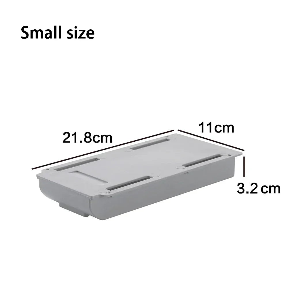 Adhesive Under Desk Drawer Organizer Hidden Table Storage Box Slide Out Tray Simple Sundries Cosmetics Stationery Organizer