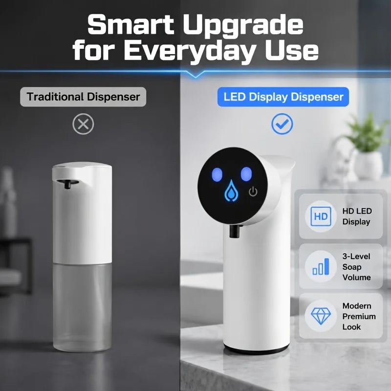USB 3-speed adjustable rechargeable infrared automatic foaming hand sanitizer dispenser, touchless, suitable for bathroom and ki