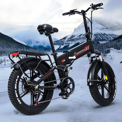RANDRIDE YX20M Foldable Electric Bike 1000W 48V 17Ah Battery 20 Inch Full Suspension 7-Speed Urban Electric Bicycle For Adults