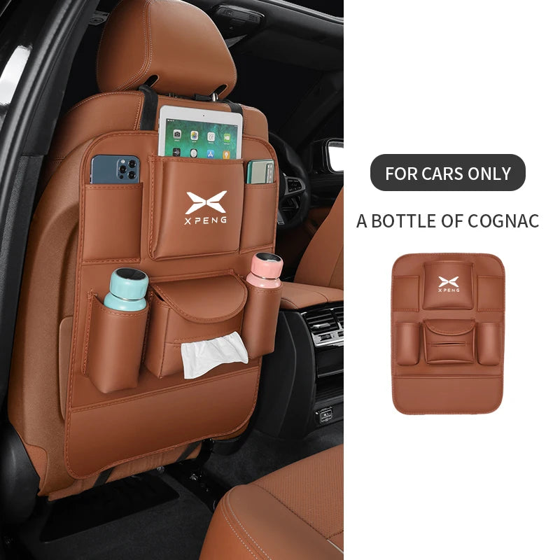 For XPeng P7 G6 G7 Car Seat Organizer Back Multi-pocket Storage Bag Rear Anti-wear Backrest Protection Anti-kick Pad Accessories
