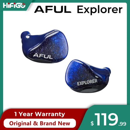 HiFiGo AFUL Explorer Wired Hybrid Earphones 1DD+2BA Hybrid In-Ear Monitors 3D Printed Acoustic Tube RLC Division HiFi Earbuds