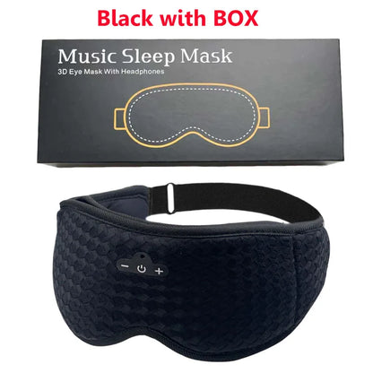 Bluetooth Sleeping Headphones 3D Eye Mask Travel Music Play Soft Elastic Breathable Stereo Music Earphones with HD Microphone