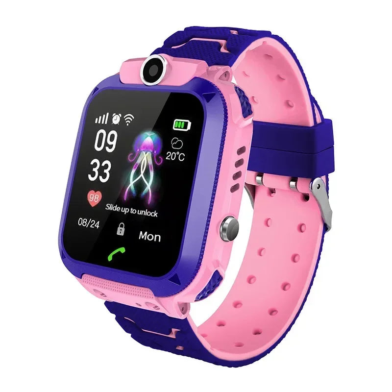 Lenovo 2027 New 5G Kids Smart Watch GPS Location Sim Card Call SOS Camera Waterproof Child Watch for Boys Girls Present Gift