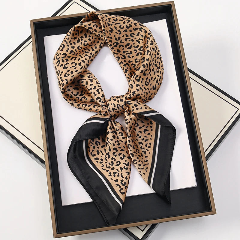 60Colors Luxury Scarf Women 70*70Cm Silk Feel Square Hair Wrapping Foulard Satin Shawl Big Size Head Bandana Hijab Handkerchief