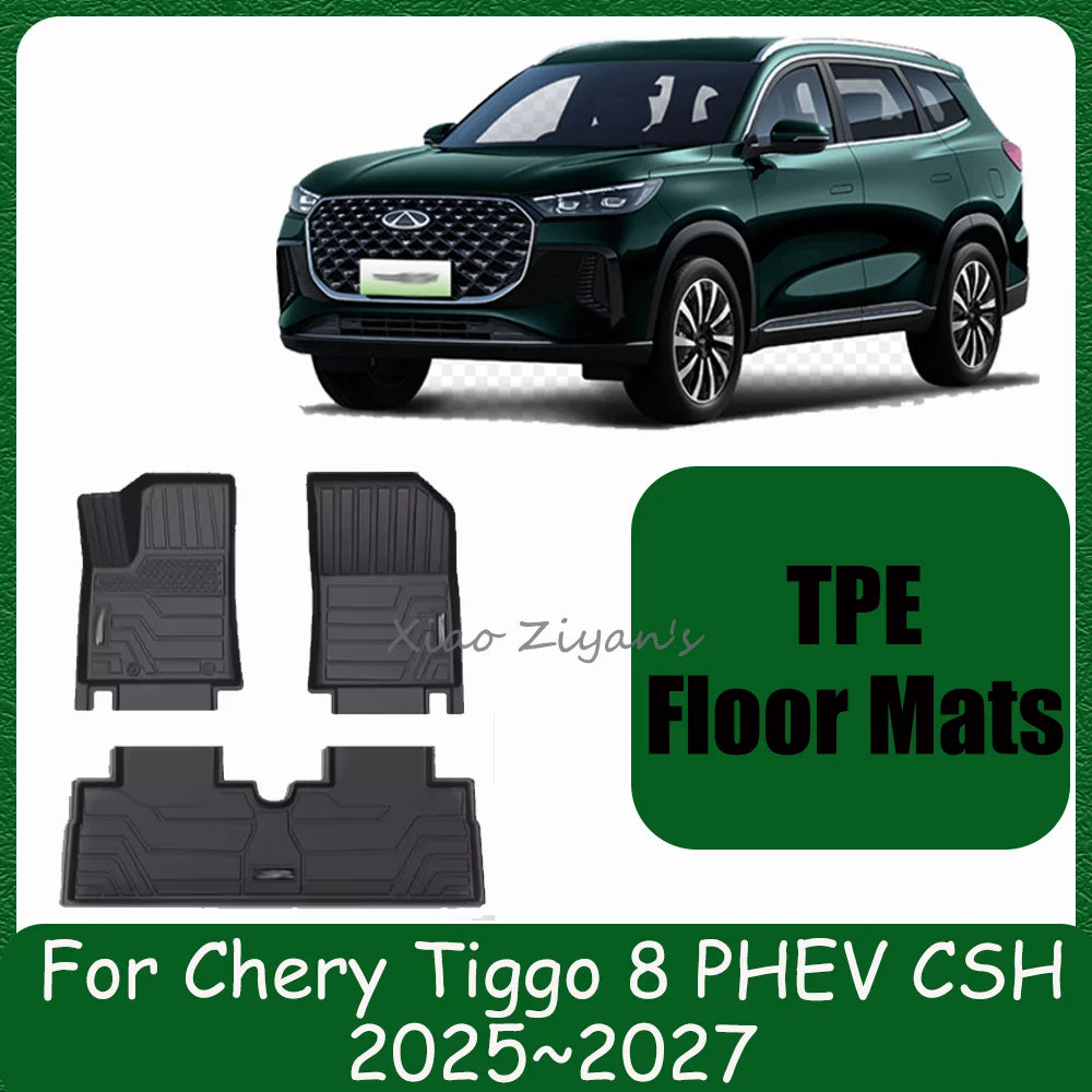For Chery Tiggo 8 PHEV CSH 2025~2027 2026 LHD Car TPE Floor Mats Waterproof Carpets Protect Anti-scratch Interior Accessories