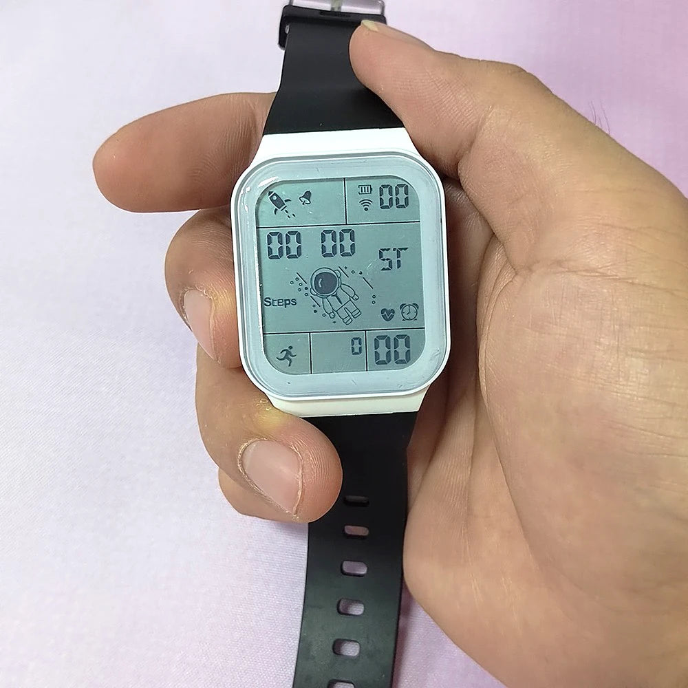 Fashion Digital Watch for Men Women Kids Spaceman Sweaterproof Sport Watches Multifunction Clock Student Electronic Wristwatch