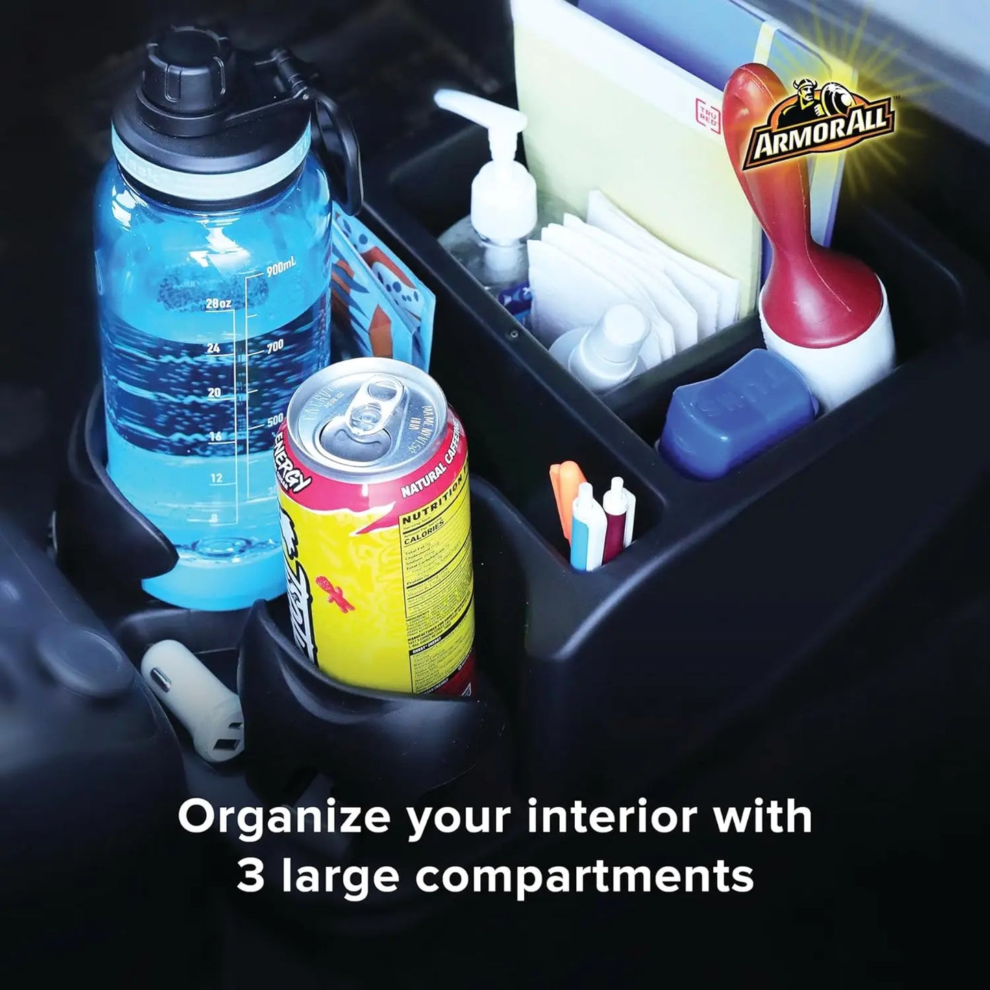 Car Console Armrest Storage Box Rack Car Crevice Seat Tray Organizer With 2 Adjustable Cup Holders For Trucks Stowing Tidying
