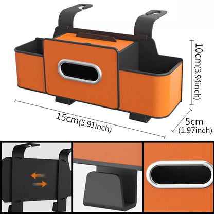 Multifunctional Car Organizer Rear Drainage Holder Storage Hanging Box In Car Bag For Stowing Tidy With Phone Tissue Cup Holder