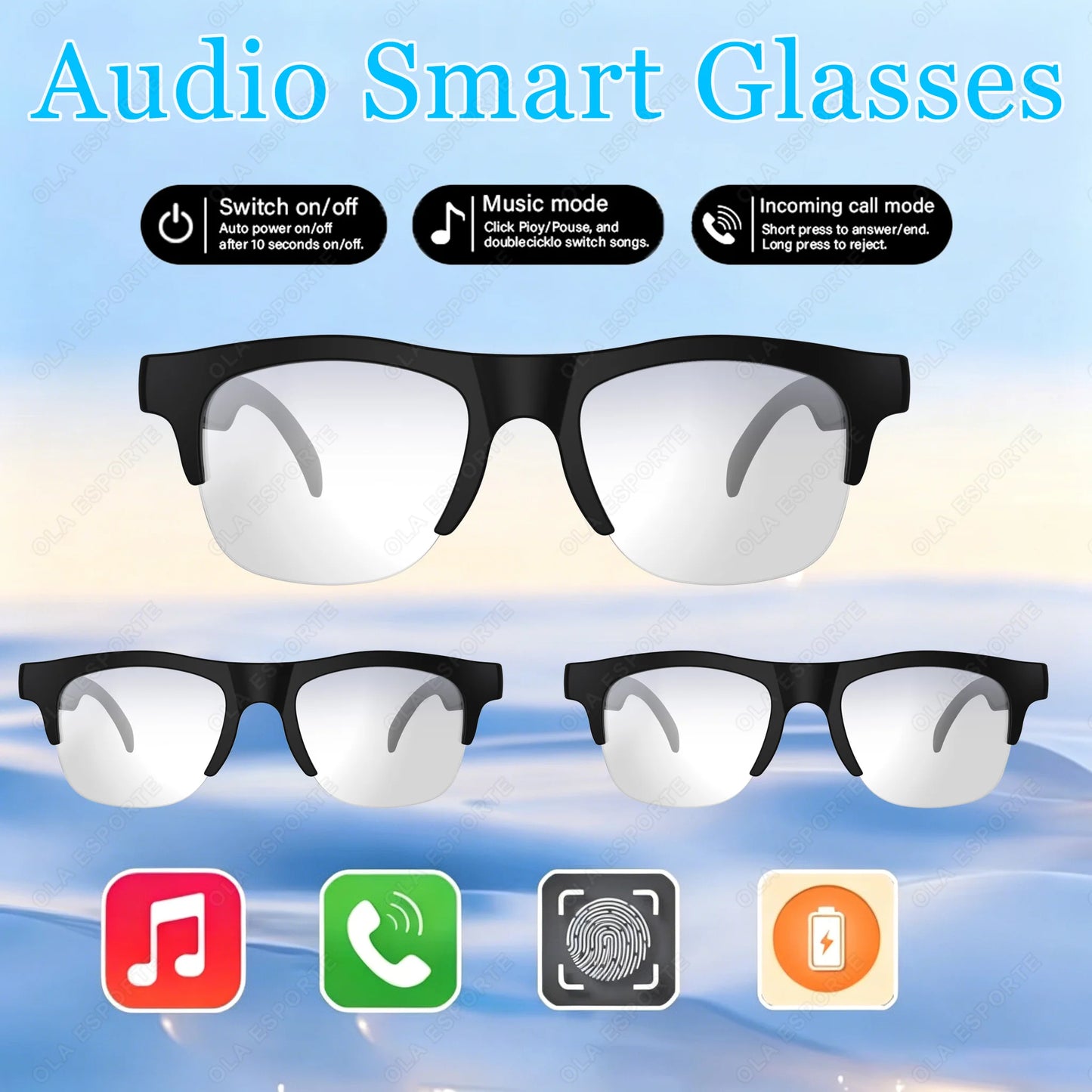 New 2026 Camera AI Smart Glasses Touch Control Photo Recording Translator Voice Assistant Music Wireless Bluetooth Sunglasses