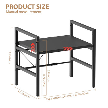 Expandable Microwave Shelf, 1 or 2 Tier Microwave oven Rack Stand Storage Holder Kitchen Corner Shelf Desktop Printer Shelf Rack