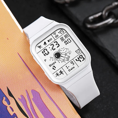 Fashion Digital Watch for Men Women Kids Spaceman Sweaterproof Sport Watches Multifunction Clock Student Electronic Wristwatch