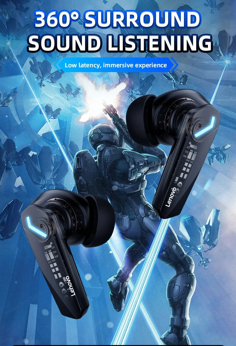 Lenovo GM2 PRO Bluetooth Headset for Game  5.3 Spoit Headset Dual Mode HD Call Noise Reduction Earbuds with Mic Music Earphories