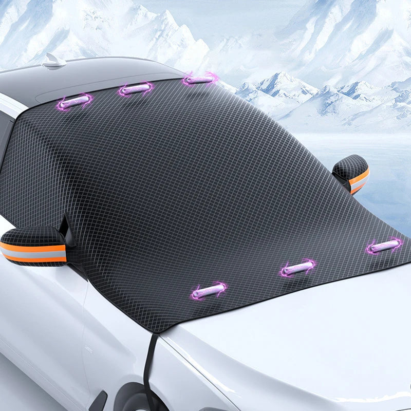 Magnetic Car Snow Cover Car Front Windscreen Cover Exterior Sunshade Snow Protection Snow Shield Half-Cover Windshield Cover