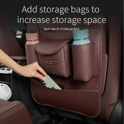 For XPeng P7 G6 G7 Car Seat Organizer Back Multi-pocket Storage Bag Rear Anti-wear Backrest Protection Anti-kick Pad Accessories