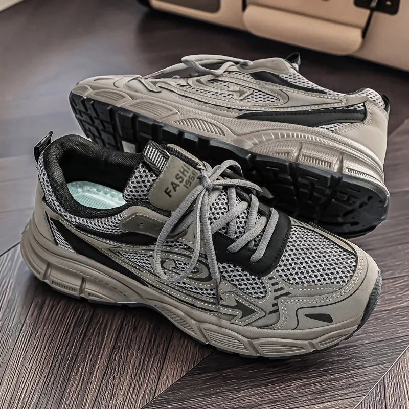 Retro unky Dad Shoes Men's Summer 2026 Thick Sole Hiking Sneakers Breathable Mesh Non-slip Casual Streetwear Footwear
